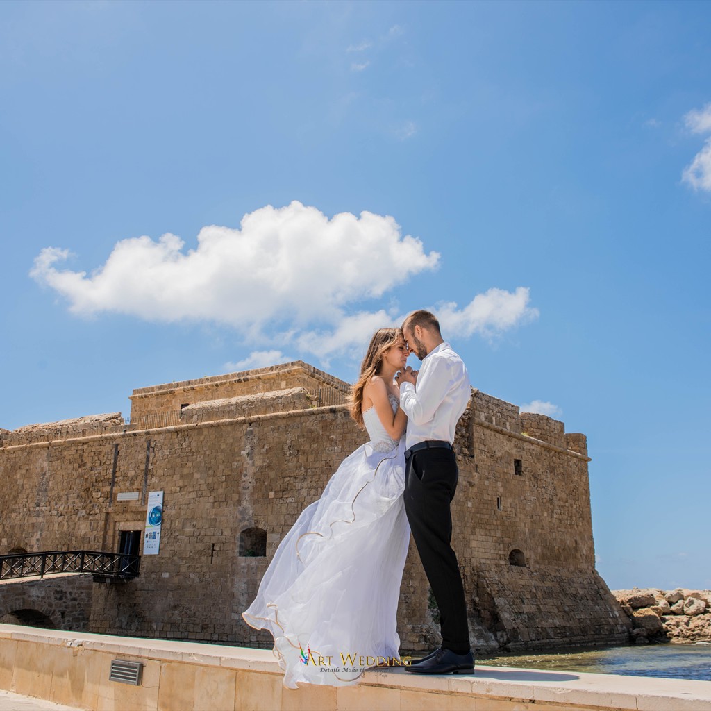 Wedding portraits by Paphos Castle