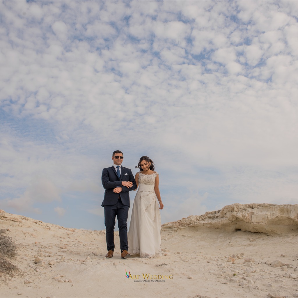 Wedding portraits at the White Cliffs of Peyia