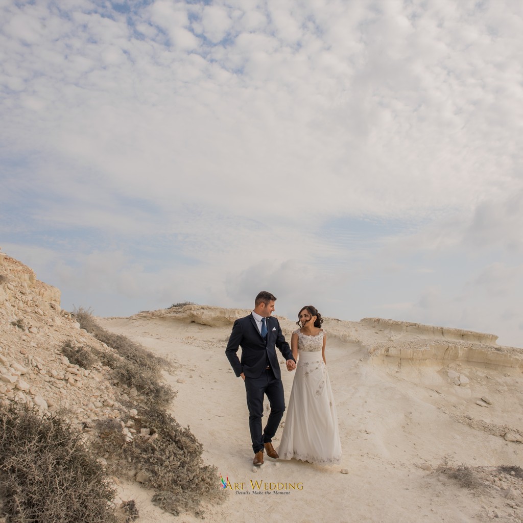 Wedding portraits at the White Cliffs of Peyia