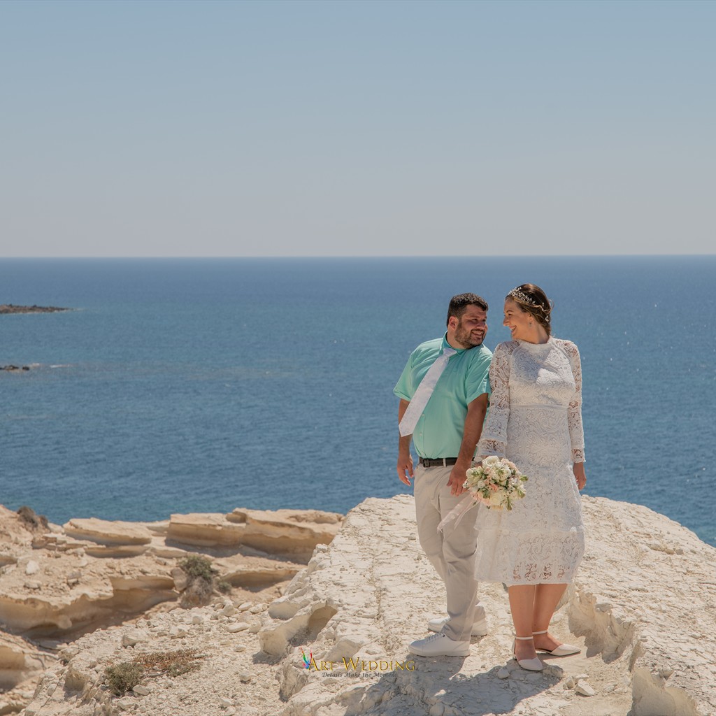 Wedding portraits at the White Cliffs of Peyia